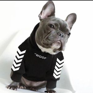 “Woof-white” dog hoodie